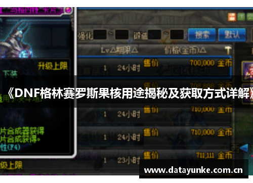 《DNF格林赛罗斯果核用途揭秘及获取方式详解》